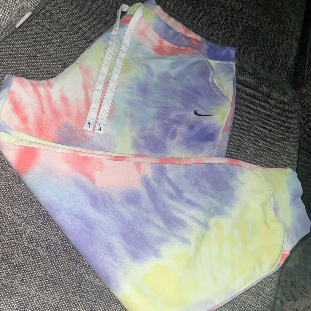 Nike Dri Fit Joggers Womens Multicolor Tie Dye w/ pockets